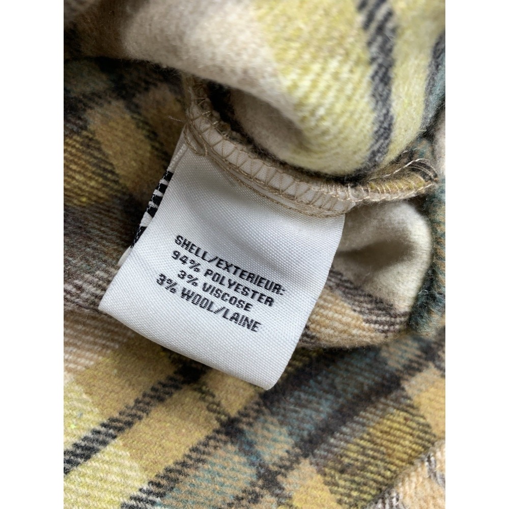Bagatelle Plaid Cropped Shacket Womens M Button Front Jacket Olive Mustard - Picture 7 of 8